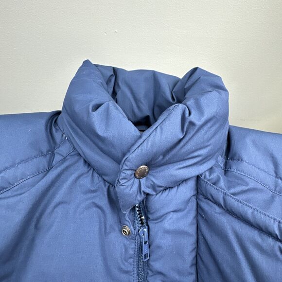 VTG St Johns Bay Mens Down Puffer Vest Size Large Blue Quilted Down Insulated - Picture 8 of 16